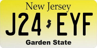 NJ license plate J24EYF
