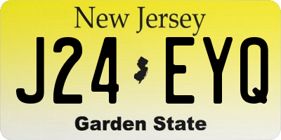 NJ license plate J24EYQ
