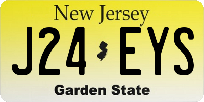 NJ license plate J24EYS