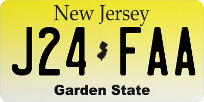 NJ license plate J24FAA