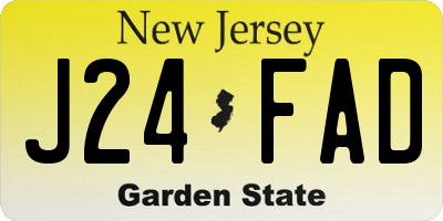 NJ license plate J24FAD