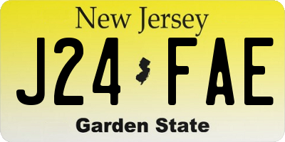 NJ license plate J24FAE