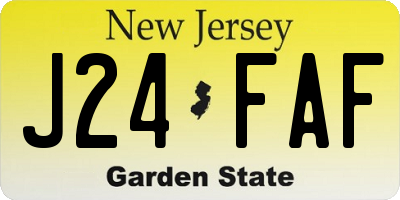 NJ license plate J24FAF