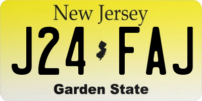 NJ license plate J24FAJ