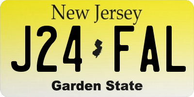 NJ license plate J24FAL