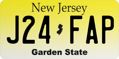 NJ license plate J24FAP