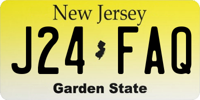 NJ license plate J24FAQ