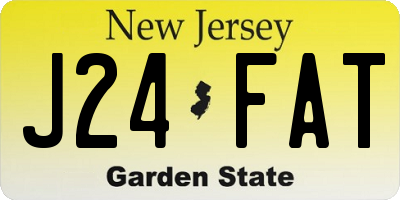 NJ license plate J24FAT