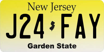 NJ license plate J24FAY