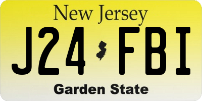 NJ license plate J24FBI
