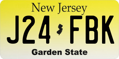 NJ license plate J24FBK