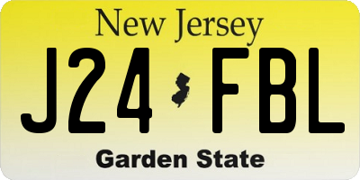 NJ license plate J24FBL