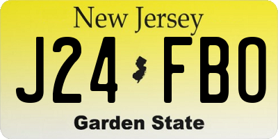 NJ license plate J24FBO