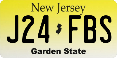 NJ license plate J24FBS
