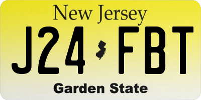 NJ license plate J24FBT