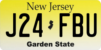 NJ license plate J24FBU