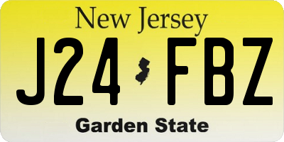 NJ license plate J24FBZ