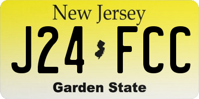 NJ license plate J24FCC