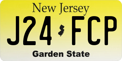 NJ license plate J24FCP