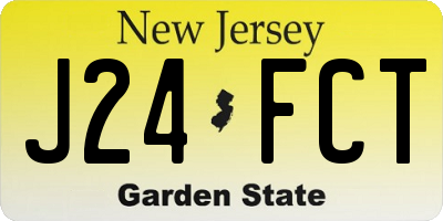 NJ license plate J24FCT