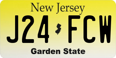 NJ license plate J24FCW