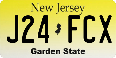 NJ license plate J24FCX