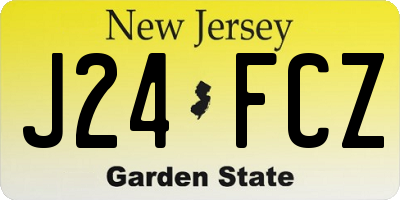 NJ license plate J24FCZ
