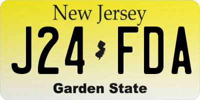 NJ license plate J24FDA