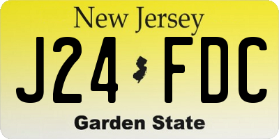 NJ license plate J24FDC