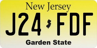 NJ license plate J24FDF