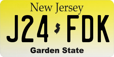 NJ license plate J24FDK