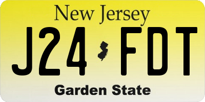 NJ license plate J24FDT