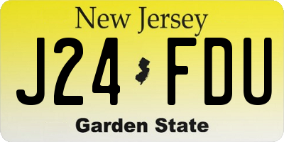 NJ license plate J24FDU