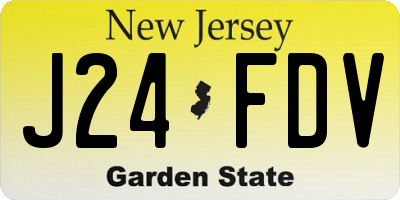 NJ license plate J24FDV