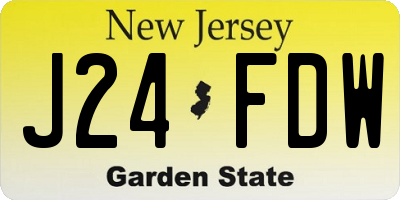 NJ license plate J24FDW