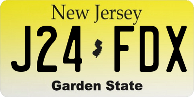 NJ license plate J24FDX