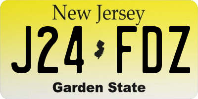 NJ license plate J24FDZ