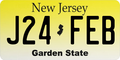 NJ license plate J24FEB