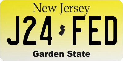 NJ license plate J24FED