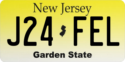 NJ license plate J24FEL