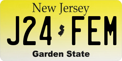NJ license plate J24FEM