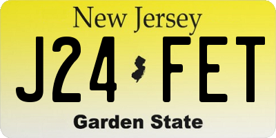 NJ license plate J24FET