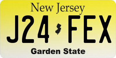 NJ license plate J24FEX