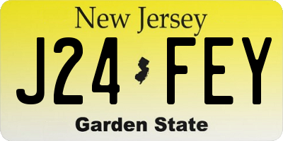 NJ license plate J24FEY