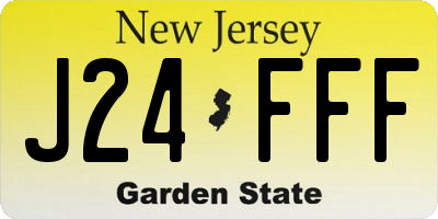 NJ license plate J24FFF