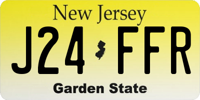 NJ license plate J24FFR