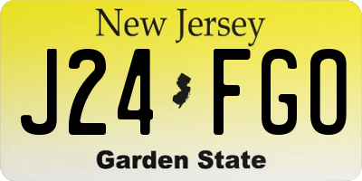 NJ license plate J24FGO