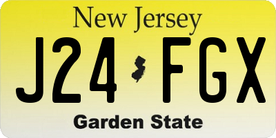 NJ license plate J24FGX