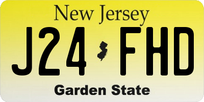 NJ license plate J24FHD