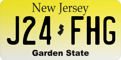 NJ license plate J24FHG